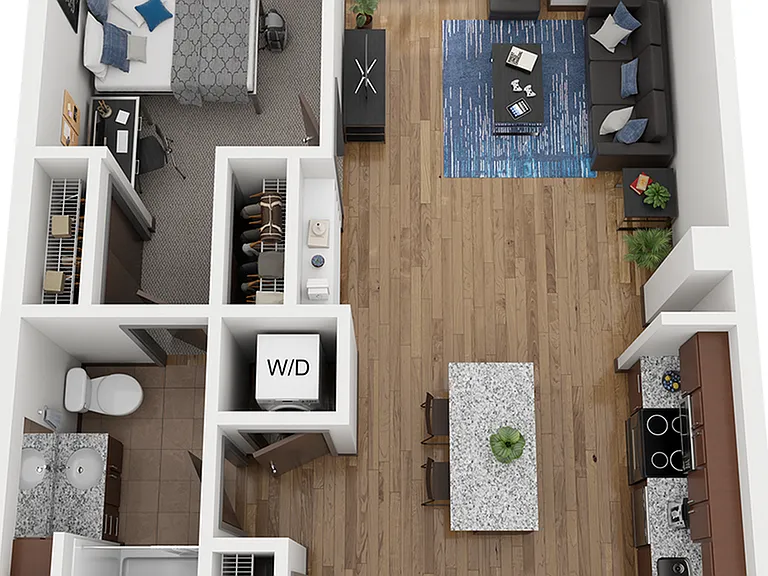 The Bridges Dinkytown A7 1x1 Floor Plan The Bridges Dinkytown A7 1x1 Floor Plan