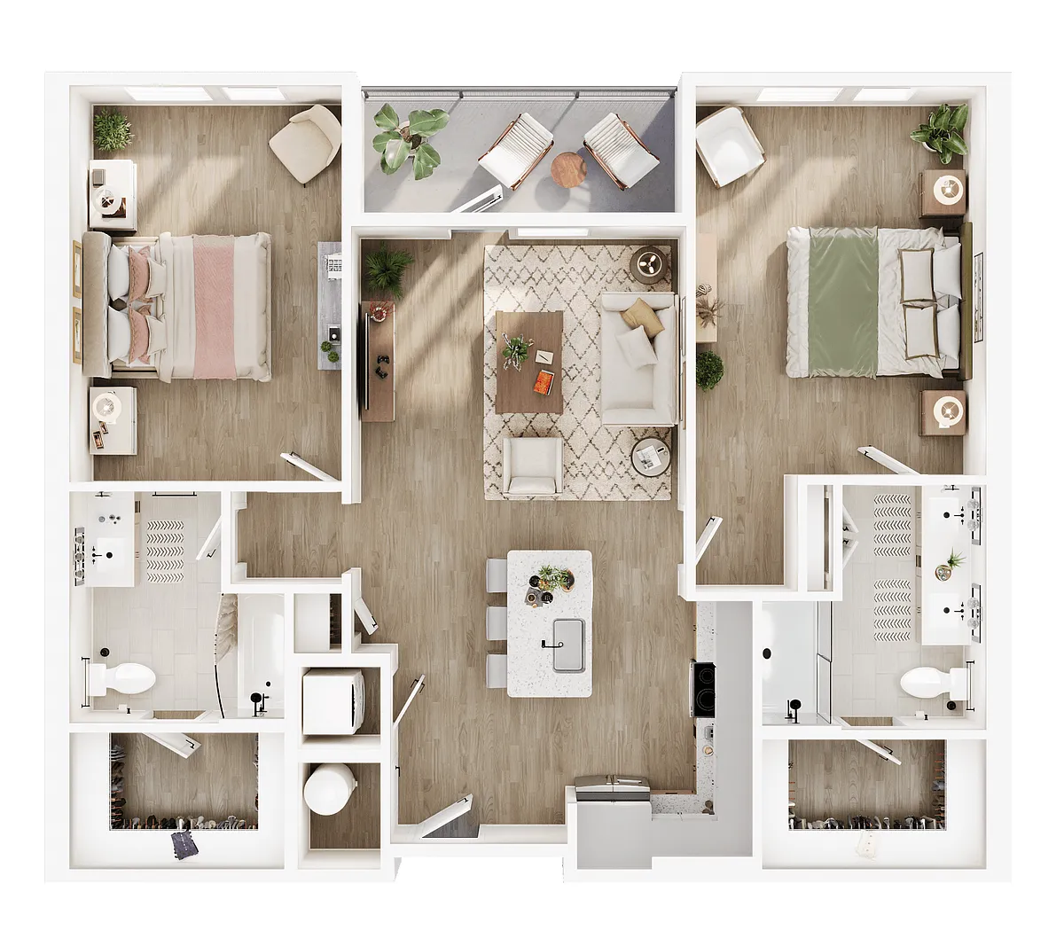 Floor plan HAYSTACK Two Bed Two Bath