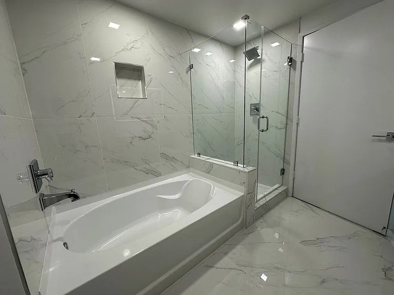 Master Bathroom with Separate Glass Door Shower Enclosure