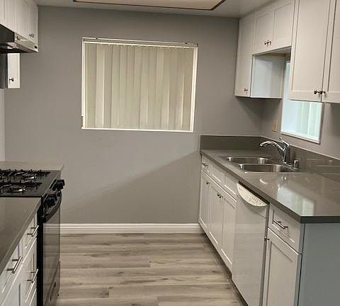 Plenty of cabinets for storage.