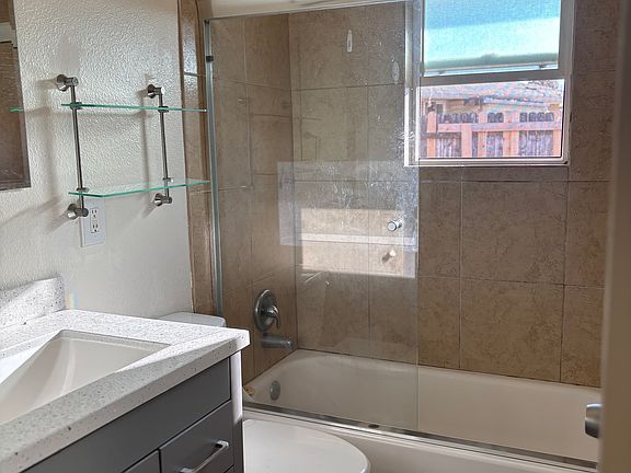 Clean bathroom with modern fixtures.