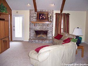 Full size and fully bricked fireplace!