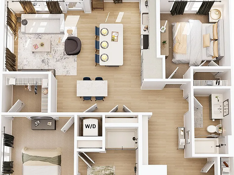 3D Floorplan - Unit B2Alt 3D Floorplan - Unit B2Alt