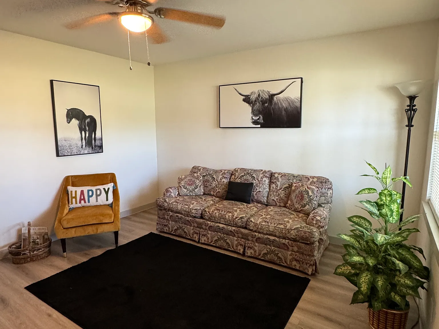 Tasteful furnishings, new wood laminate flooring