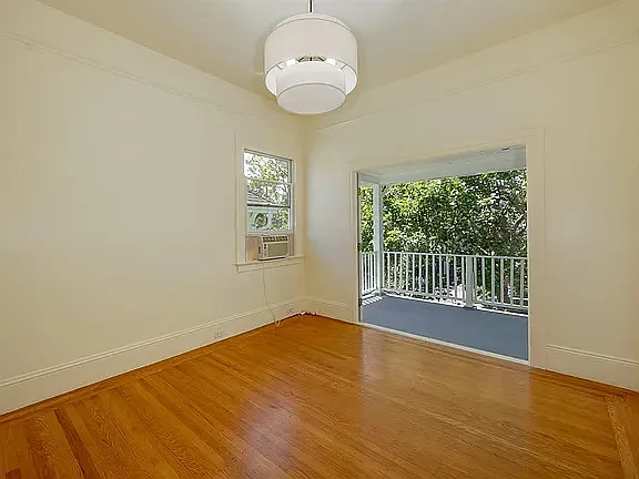 Bedroom 1 with private deck facing front