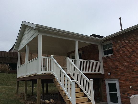 New porch with attached roo.