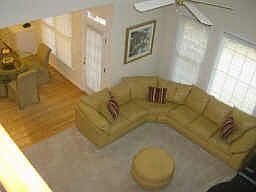 Two Story Family Room w/Stone Fireplace