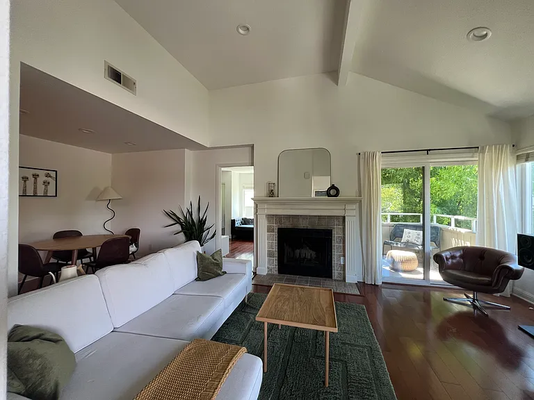 Vaulted ceiling in living room