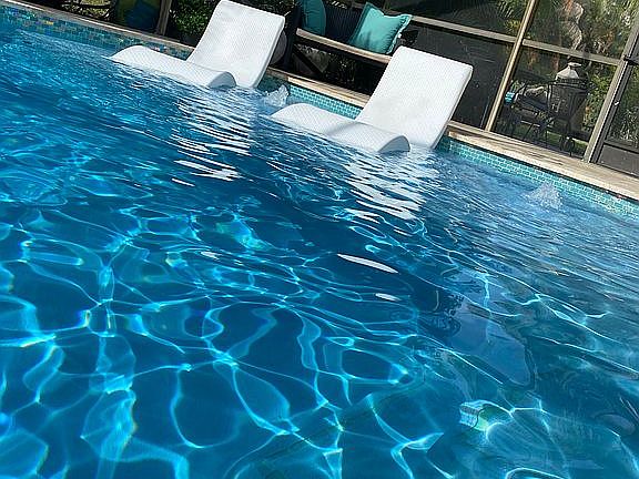 Screened in upgraded pool 