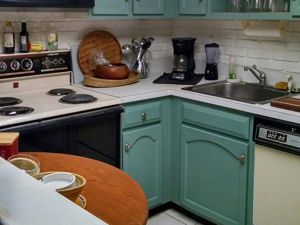 Kitchen with dishwasher.