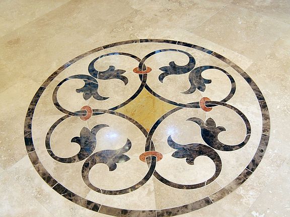 Custom tile In-lay in Foyer