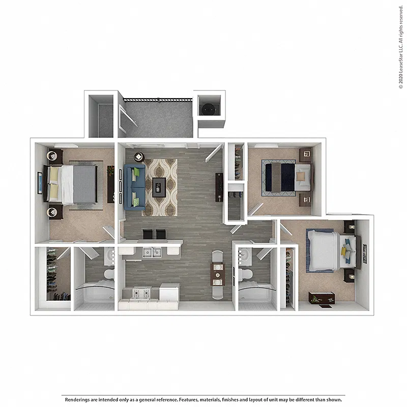 Floor plan Three Bedrooms