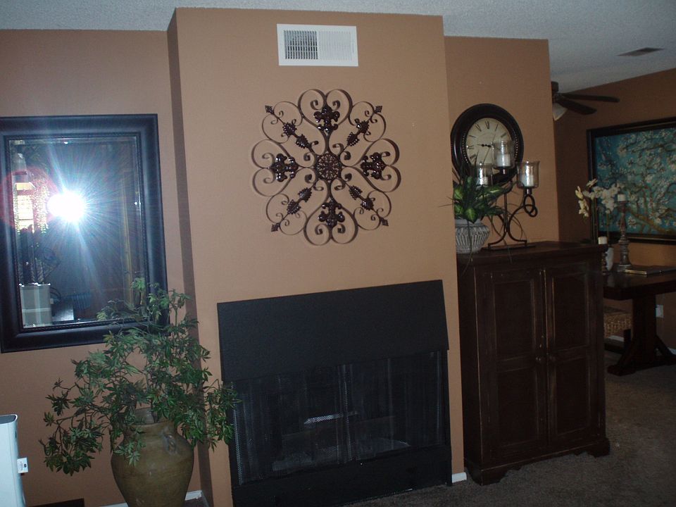 Fireplace in large living ar
