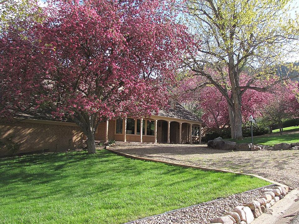 Front with trees in bloom