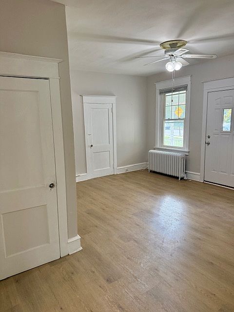 Living room with coat closet
