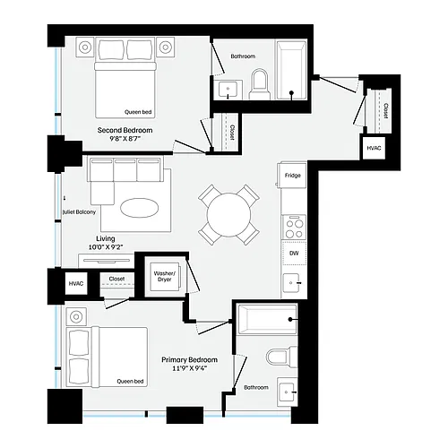 Floor plan B1 Two Bedroom
