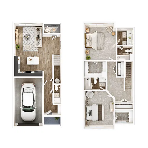 Floor plan 2 Bedroom, 2.5 Bathroom