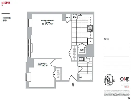 Floor plan 1 Bedroom / 1 Bathroom