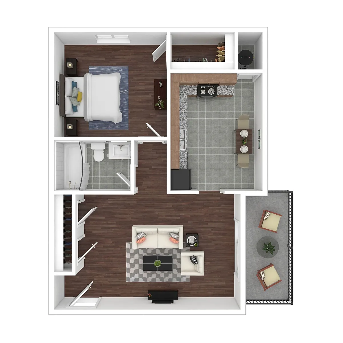 Floor plan One Bedroom, One Bathroom