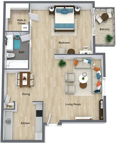 Floor plan AIC 1X1