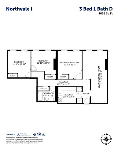 Floor plan 3 Bed 1 Bath D