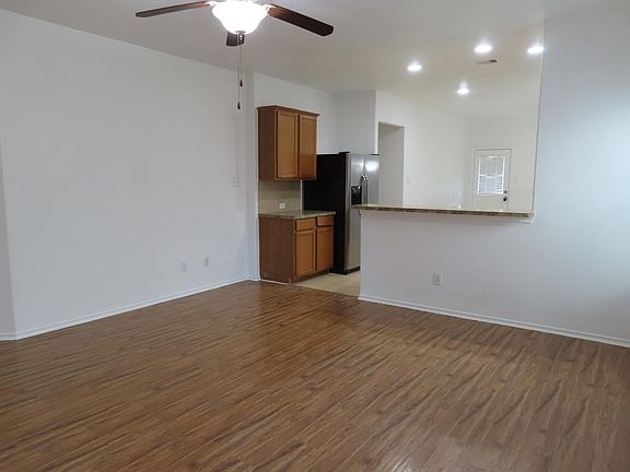 Open floor plan with view from kitchen to living room