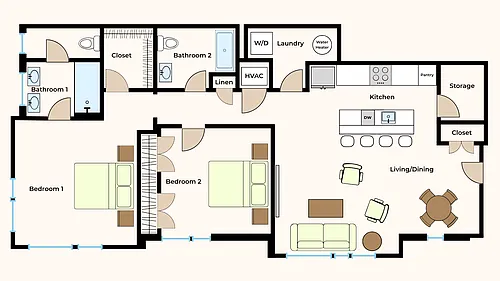 Floor plan 2 BR