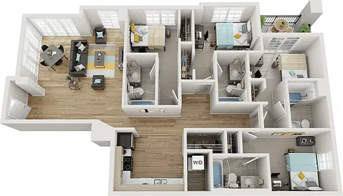 Floor plan 4BR/4BA - D4