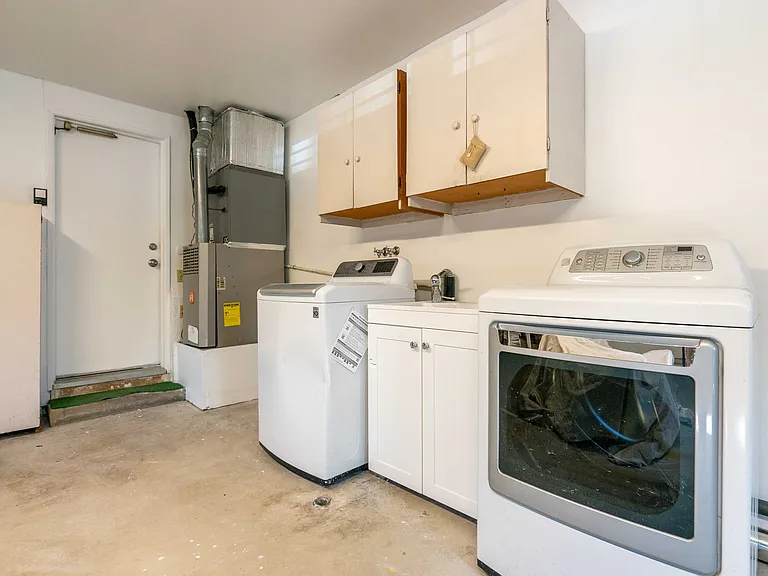 Laundry in garage.
