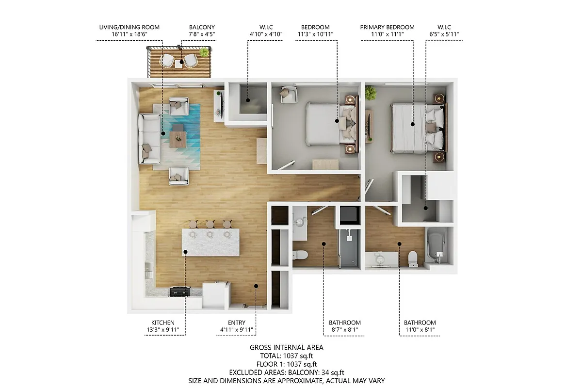 Floor plan Two Bedroom Type 6 VISTA