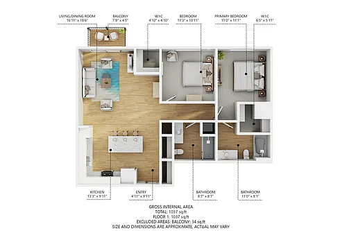 Floor plan Two Bedroom VISTA