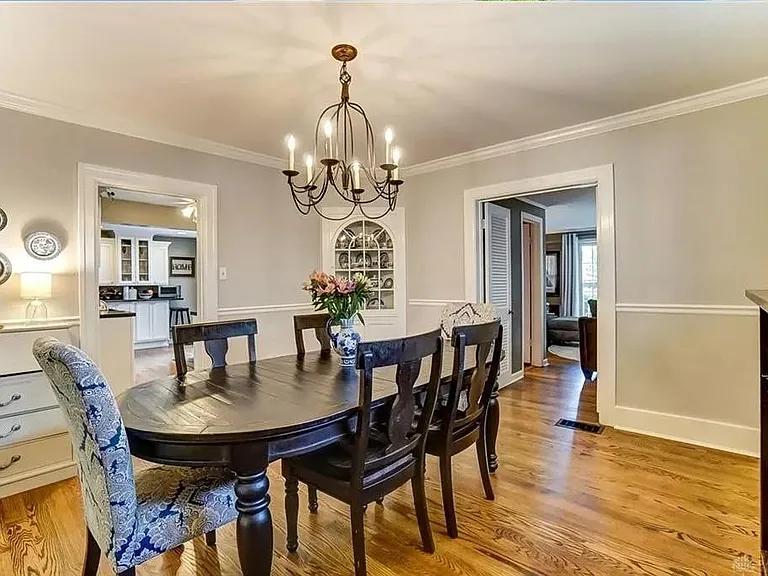 Formal dining room looking into the lving room and kitchen