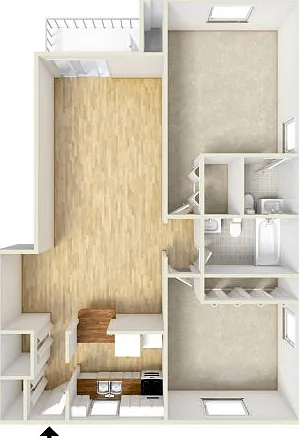 Two bedroom floor plan Two bedroom floor plan
