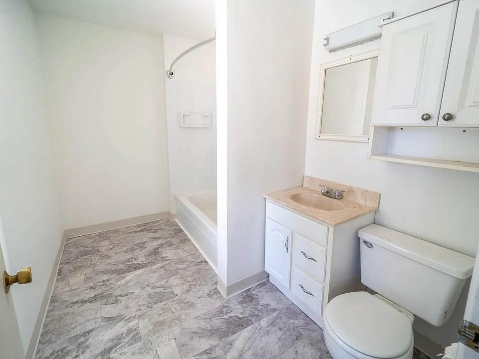 Bathroom with tub.