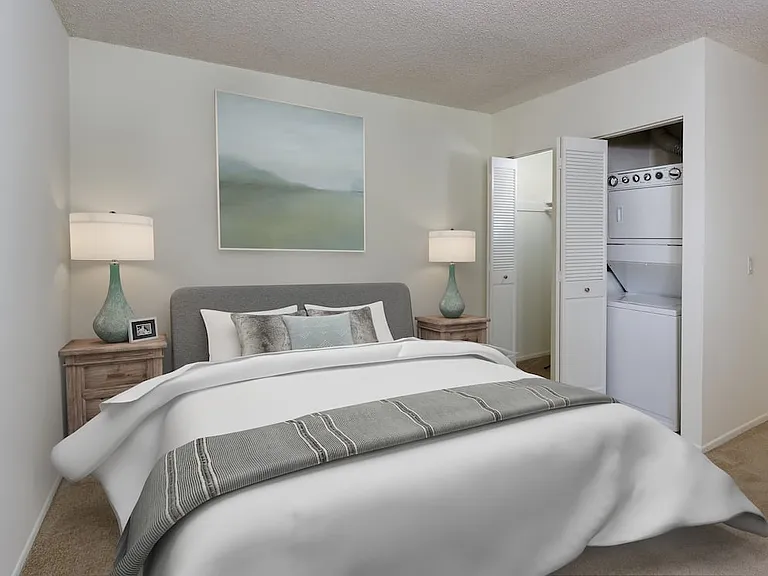 Classic bedroom and in-home washer/dryer