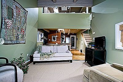 Greatroom - Living room open to dining & kitchen - open loft master