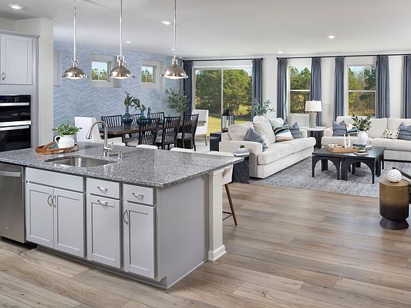 Appalachian model kitchen and great room.