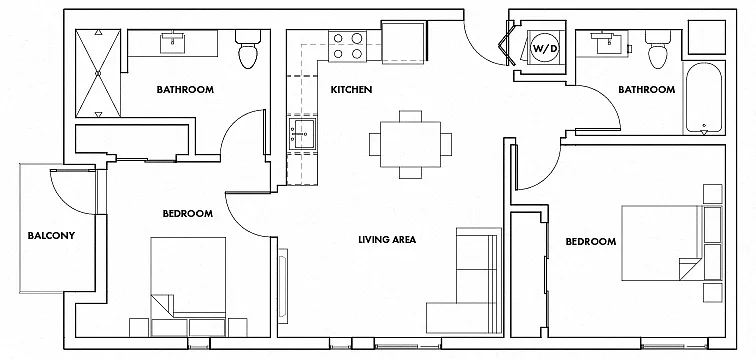 Floor plan 2 Bedroom C Fedora