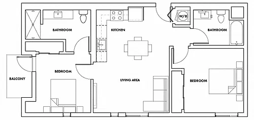 Floor plan 2 Bedroom C Fedora