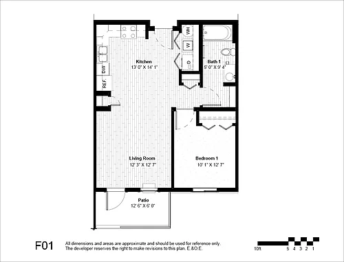 Floor plan One Bedroom One Bath