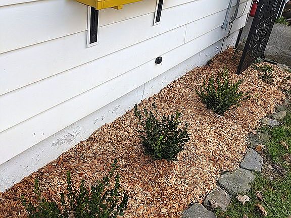 New landscaping in front.