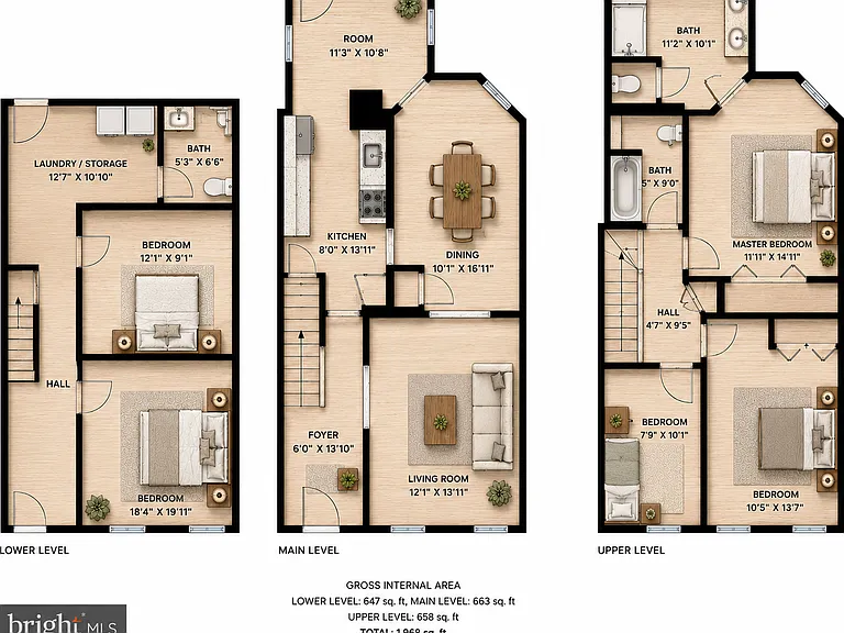 Floorplan. ~2K sq ft