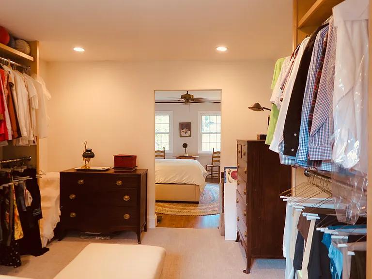 Closet facing bedroom.
