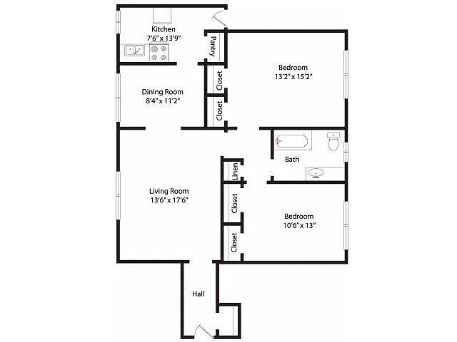 Floor plan Two BedroomA