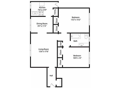 Floor plan Two BedroomA