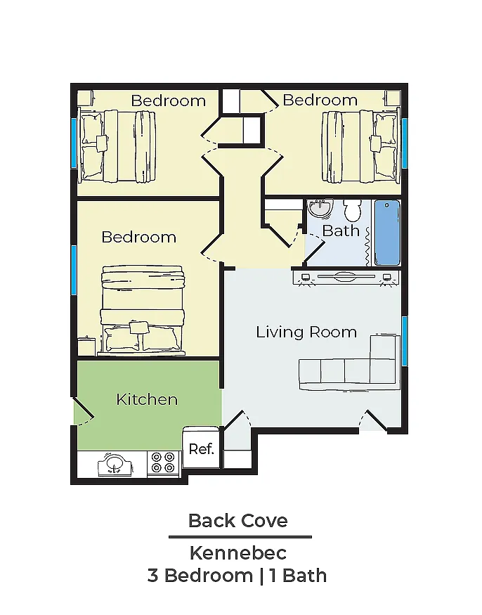 Floor plan Dog Friendly Kennebec