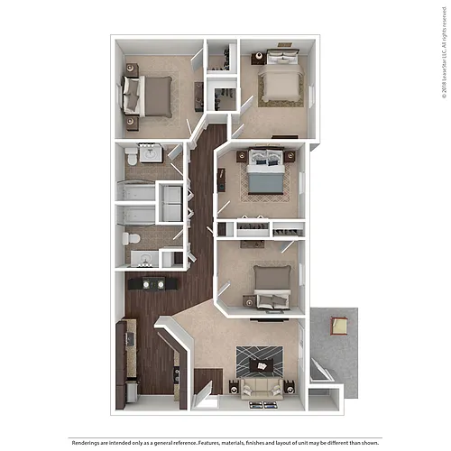 Floor plan D1 - 4X2