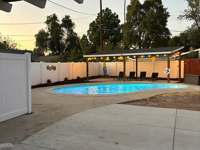 Backyard with pool access
