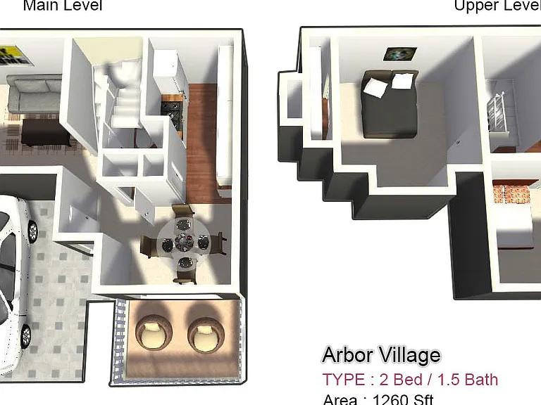 Two Bed / One and a Half Bath