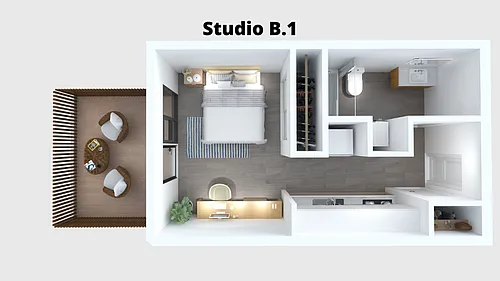 Floor plan Garden Studio B.1